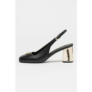 Pantofi slingback de piele cu toc masiv imagine