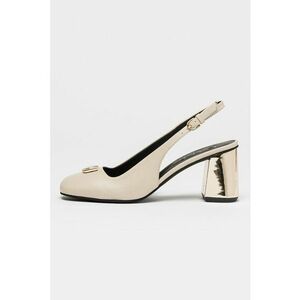 Pantofi slingback de piele cu toc masiv imagine