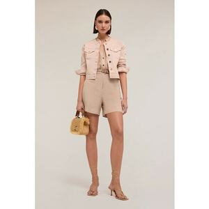 Pantaloni scurti din amestec de in cu buzunare imagine
