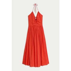 Rochie maxi de bumbac cu model halter imagine