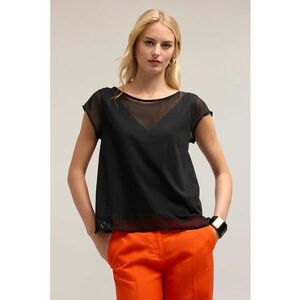 Tricou cu insertii semi-transparente imagine