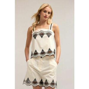 Bluza crop cu terminatii valurite imagine