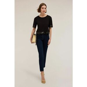 Tricou crop cu paiete imagine
