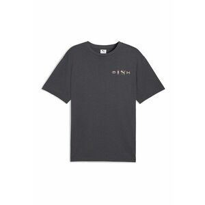 Tricou cu decolteu la baza gatului si imprimeu grafic imagine