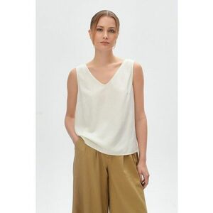 Bluza fara maneci din amestec de in cu decolteu in V imagine