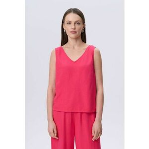 Bluza fara maneci din amestec de in cu decolteu in V imagine