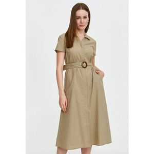 Rochie de bumbac evazata cu un cordon in talie imagine