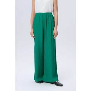 Pantaloni ampli din amestec de in cu talie inalta imagine