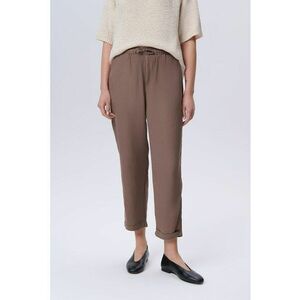 Pantaloni crop din amestec de in cu snur imagine