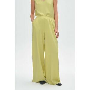 Pantaloni ampli din amestec de in cu talie inalta imagine
