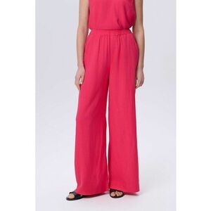 Pantaloni ampli din amestec de in cu talie inalta imagine