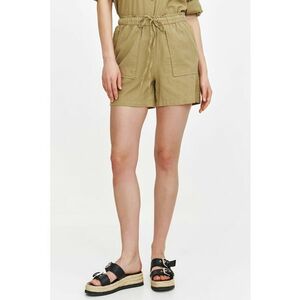 Pantaloni scurti din amestec de in cu snur in talie imagine