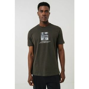 Tricou din bumbac cu imprimeu logo si foto imagine