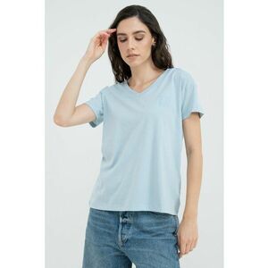 Tricou lejer cu decolteu in V si maneci cazute imagine
