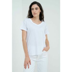 Tricou lejer cu decolteu in V si maneci cazute imagine