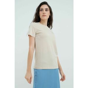 Tricou de bumbac cu decolteu la baza gatului imagine