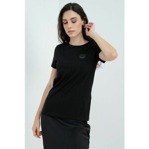 Tricou de bumbac cu decolteu la baza gatului imagine