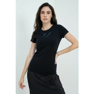 Tricou slim fit cu imprimeu logo discret imagine