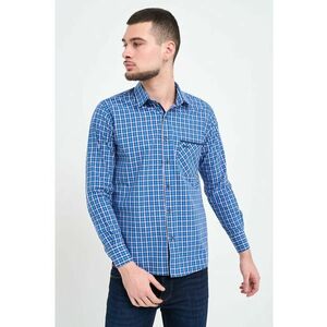 - Camasa barbat cu model in carouri si buzunar (Marime: XL - Culoare: NAVY) imagine