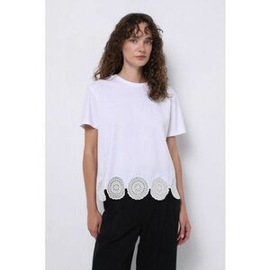 Tricou de bumbac cu insertii crosetate imagine