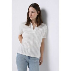 Tricou polo cu aspect crosetat imagine