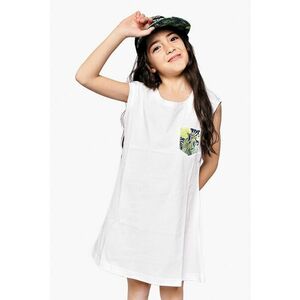 Rochie uni de bumbac cu buzunar pe piept imagine