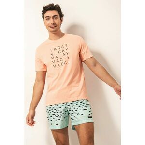 Tricou din amestec de bumbac cu imprimeu text imagine