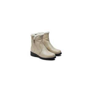 Ghete dama 304312113 - Piele naturala - Bej imagine