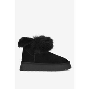 Ghete dama 5905588957133 - Piele intoarsa - Negru imagine