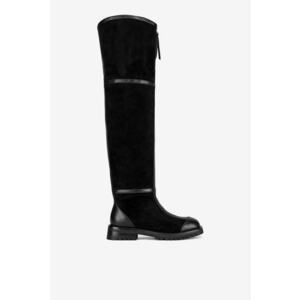 Cizme dama 5905588988564 - Piele intoarsa - Negru imagine