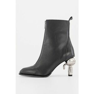 Botine de piele cu toc in forma de logo imagine
