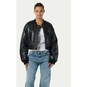 Geaca dama - 304689017 - Piele ecologica - Negru imagine