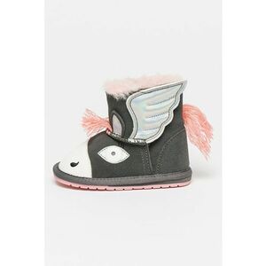 Cizme joase din piele intoarsa cu model unicorn Pegasus imagine