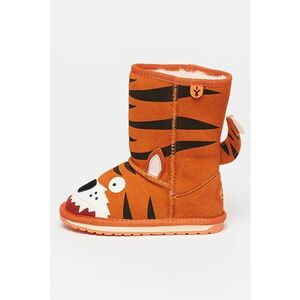 Cizme joase din piele intoarsa cu model Tiger imagine