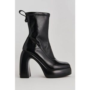 Botine de piele ecologica cu aspect masiv imagine