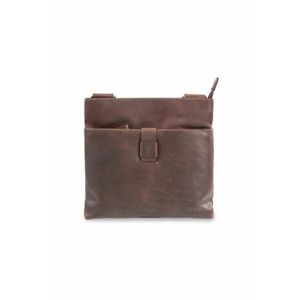 Geanta barbati piele - 24 x 24 x 3 cm - maro imagine
