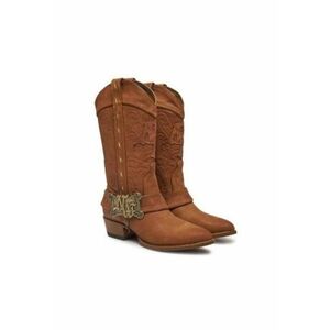 Cizme de cowboy - maro - piele naturala - imagine