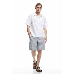 Pantaloni scurti din amestec de in cu dungi imagine