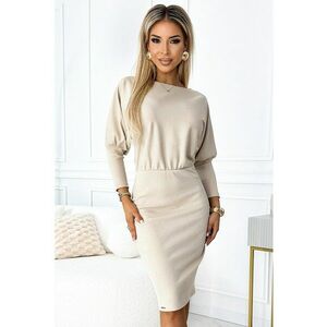 Rochie in dungi cu mansete elastice - XS - Bej imagine