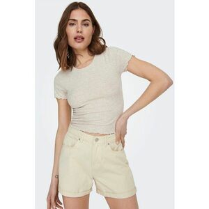 Tricou crop cu croiala slim-fit si aspect striat imagine