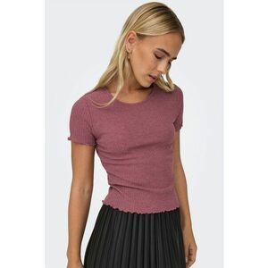 Tricou crop cu croiala slim-fit si aspect striat imagine
