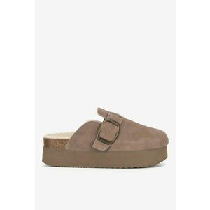 Papuci dama 5905588986010 - Piele intoarsa - Bej imagine