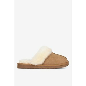 Papuci dama 5905588923862 - Piele intoarsa - Maro imagine