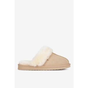 Papuci dama 5905588923855 - Piele intoarsa - Bej imagine