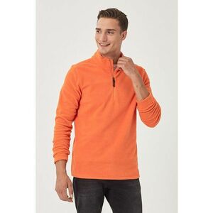 Bluza sport din micro fleece cu fenta cu fermoar - Portocaliu imagine