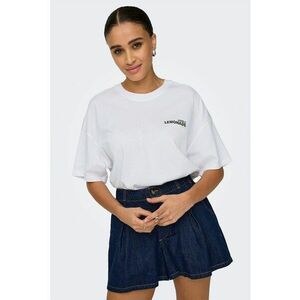 Tricou din bumbac organic cu imprimeu si maneci cazute imagine
