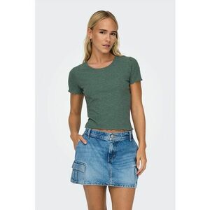 Tricou crop cu croiala slim-fit si aspect striat imagine