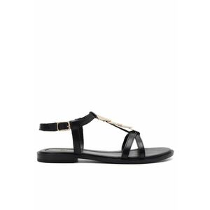 Sandale negre din piele naturala pentru dama imagine