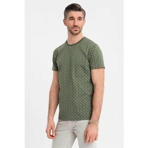 Tricou cu decolteu la baza gatului si model geometric imagine