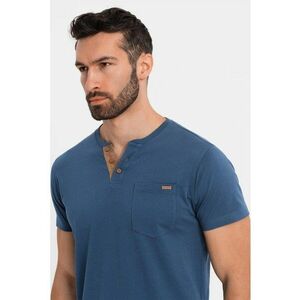 Tricou din bumbac cu fenta cu nasturi imagine